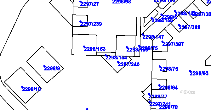 Parcela st. 2298/154 v KÚ Slatina, Katastrální mapa