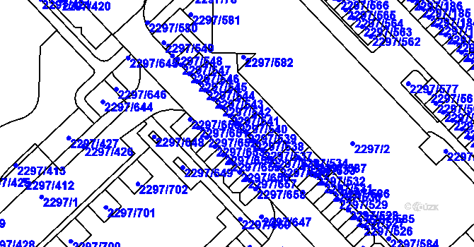 Parcela st. 2297/540 v KÚ Slatina, Katastrální mapa