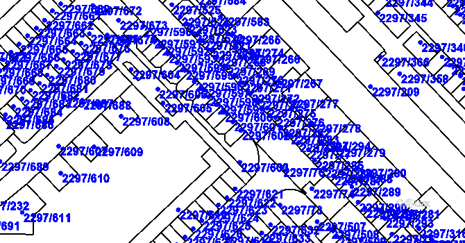 Parcela st. 2297/601 v KÚ Slatina, Katastrální mapa