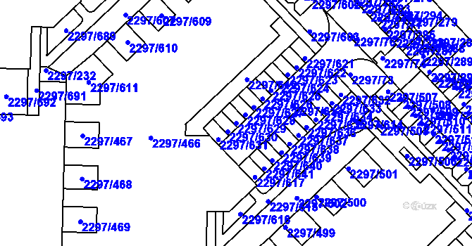 Parcela st. 2297/629 v KÚ Slatina, Katastrální mapa