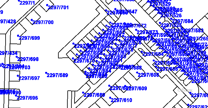 Parcela st. 2297/680 v KÚ Slatina, Katastrální mapa