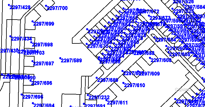 Parcela st. 2297/684 v KÚ Slatina, Katastrální mapa