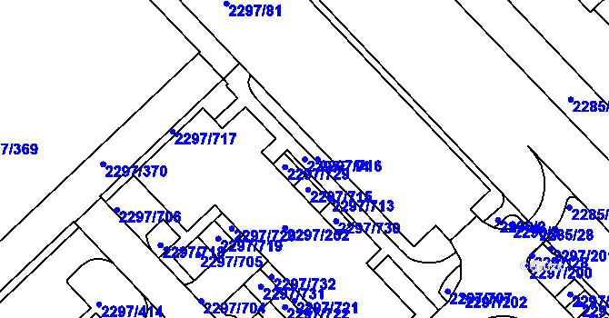Parcela st. 2297/714 v KÚ Slatina, Katastrální mapa