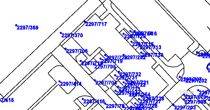 Parcela st. 2297/720 v KÚ Slatina, Katastrální mapa