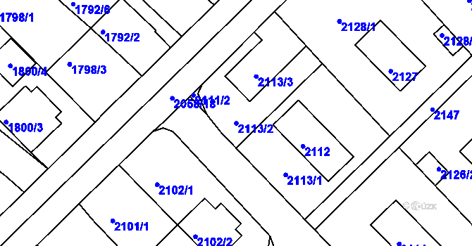 Parcela st. 2113/2 v KÚ Slatina, Katastrální mapa