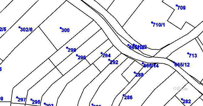 Parcela st. 294 v KÚ Líšeň, Katastrální mapa