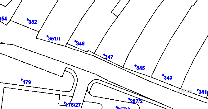 Parcela st. 347 v KÚ Líšeň, Katastrální mapa