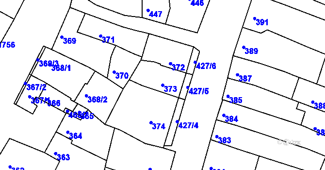 Parcela st. 373 v KÚ Líšeň, Katastrální mapa