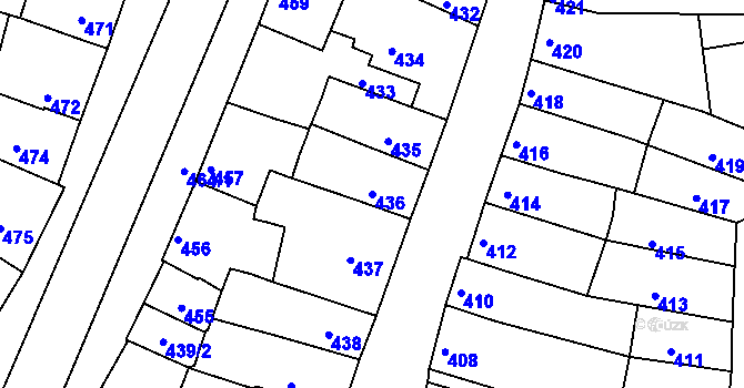 Parcela st. 436 v KÚ Líšeň, Katastrální mapa