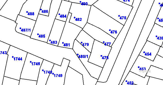 Parcela st. 479 v KÚ Líšeň, Katastrální mapa