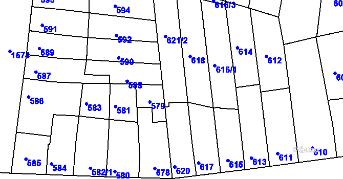 Parcela st. 621/1 v KÚ Líšeň, Katastrální mapa