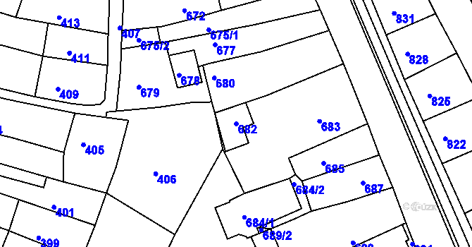 Parcela st. 682 v KÚ Líšeň, Katastrální mapa