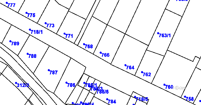 Parcela st. 766 v KÚ Líšeň, Katastrální mapa