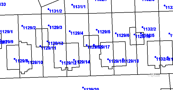 Parcela st. 1129/15 v KÚ Líšeň, Katastrální mapa
