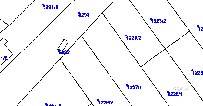 Parcela st. 1227/2 v KÚ Líšeň, Katastrální mapa