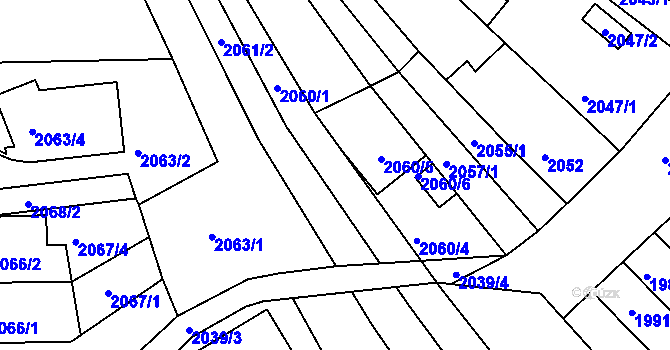 Parcela st. 2060/3 v KÚ Líšeň, Katastrální mapa