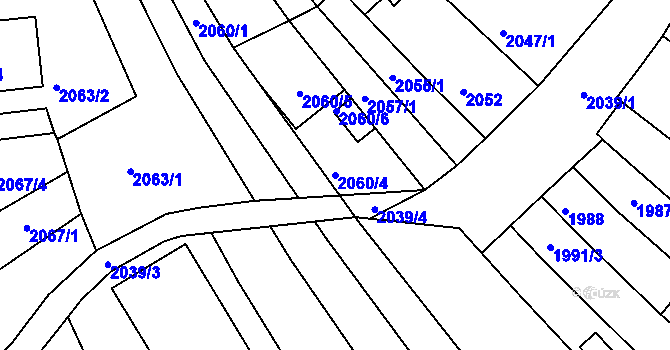 Parcela st. 2060/4 v KÚ Líšeň, Katastrální mapa