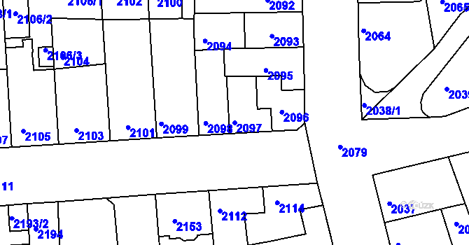 Parcela st. 2097 v KÚ Líšeň, Katastrální mapa