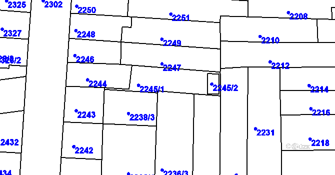 Parcela st. 2245 v KÚ Líšeň, Katastrální mapa
