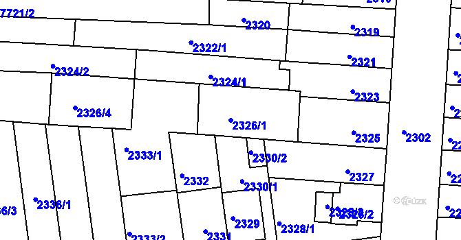 Parcela st. 2326/1 v KÚ Líšeň, Katastrální mapa
