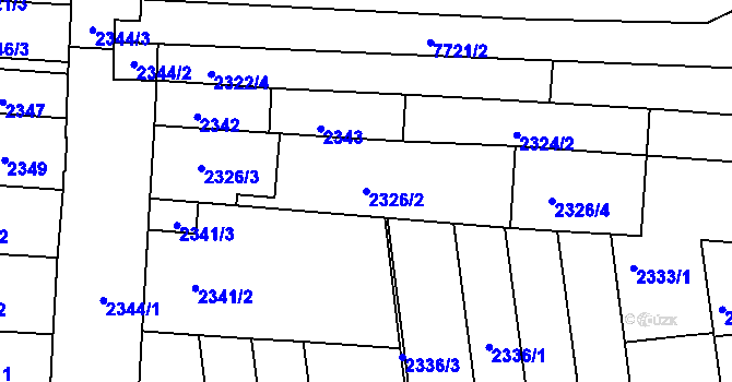 Parcela st. 2326/2 v KÚ Líšeň, Katastrální mapa