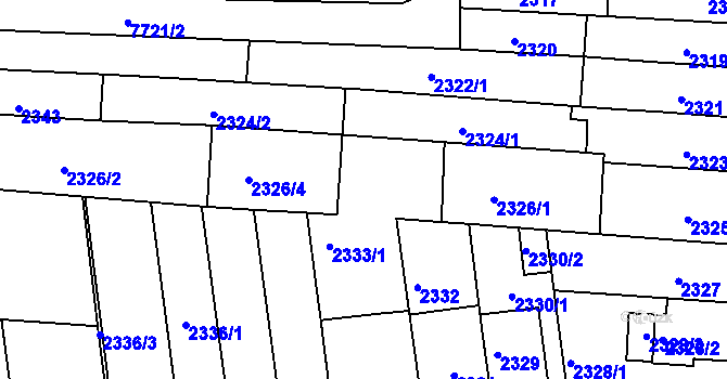 Parcela st. 2326/6 v KÚ Líšeň, Katastrální mapa