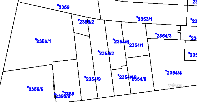 Parcela st. 2354/2 v KÚ Líšeň, Katastrální mapa