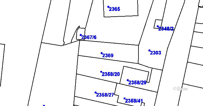 Parcela st. 2369 v KÚ Líšeň, Katastrální mapa