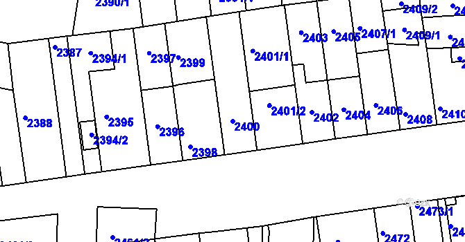 Parcela st. 2400 v KÚ Líšeň, Katastrální mapa