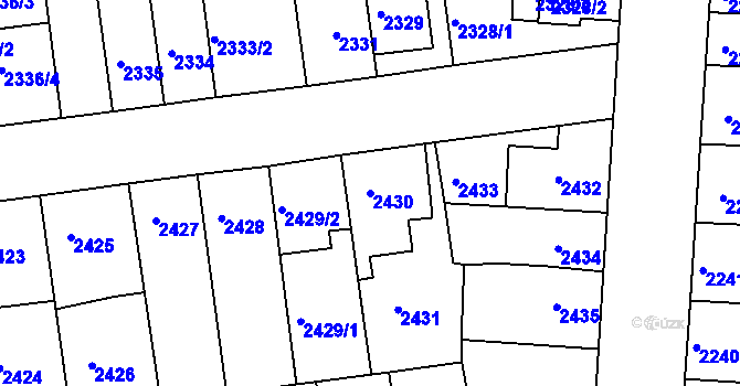 Parcela st. 2430 v KÚ Líšeň, Katastrální mapa