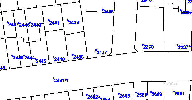 Parcela st. 2437 v KÚ Líšeň, Katastrální mapa
