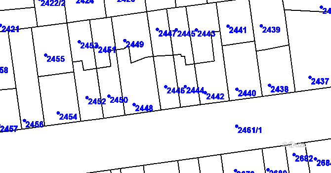 Parcela st. 2446 v KÚ Líšeň, Katastrální mapa