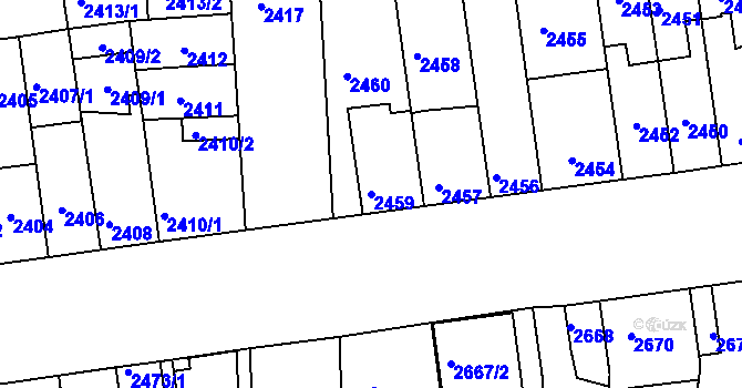 Parcela st. 2459 v KÚ Líšeň, Katastrální mapa