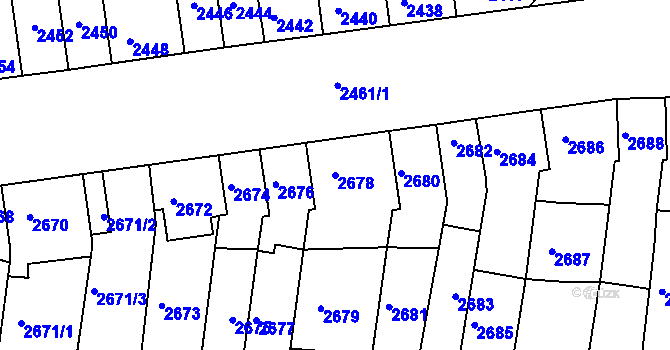 Parcela st. 2678 v KÚ Líšeň, Katastrální mapa