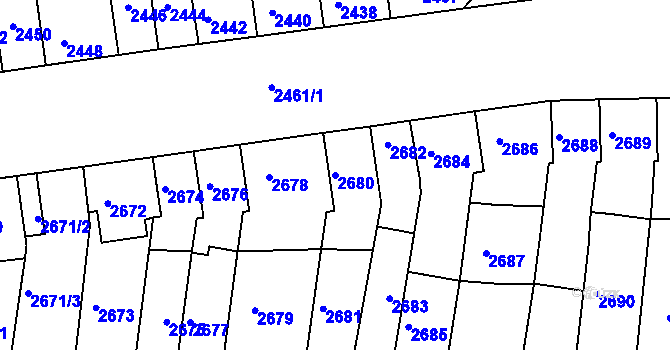 Parcela st. 2680 v KÚ Líšeň, Katastrální mapa
