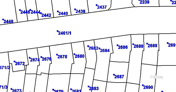 Parcela st. 2682 v KÚ Líšeň, Katastrální mapa