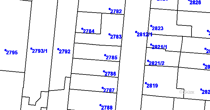 Parcela st. 2785 v KÚ Líšeň, Katastrální mapa