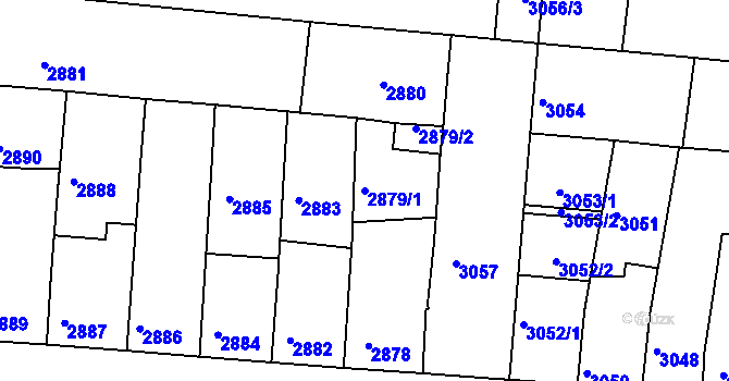 Parcela st. 2879/1 v KÚ Líšeň, Katastrální mapa