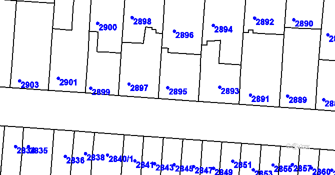 Parcela st. 2895 v KÚ Líšeň, Katastrální mapa
