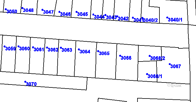 Parcela st. 3065 v KÚ Líšeň, Katastrální mapa