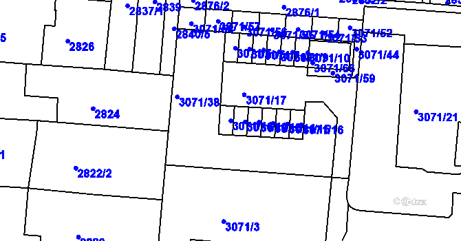 Parcela st. 3071/11 v KÚ Líšeň, Katastrální mapa