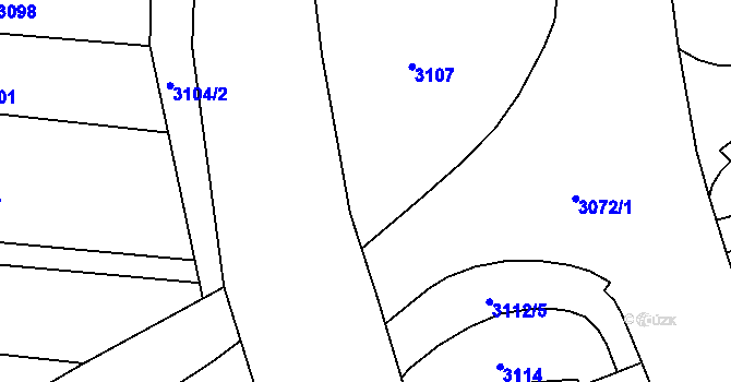 Parcela st. 3111 v KÚ Líšeň, Katastrální mapa