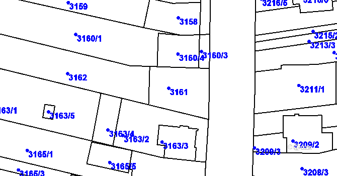 Parcela st. 3161 v KÚ Líšeň, Katastrální mapa