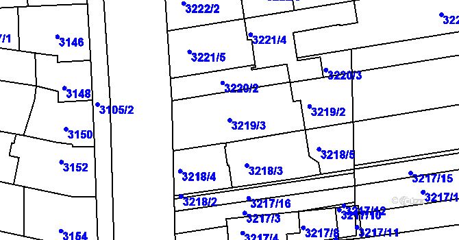 Parcela st. 3219/3 v KÚ Líšeň, Katastrální mapa