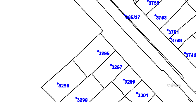 Parcela st. 3295 v KÚ Líšeň, Katastrální mapa
