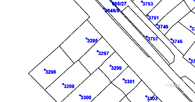 Parcela st. 3297 v KÚ Líšeň, Katastrální mapa