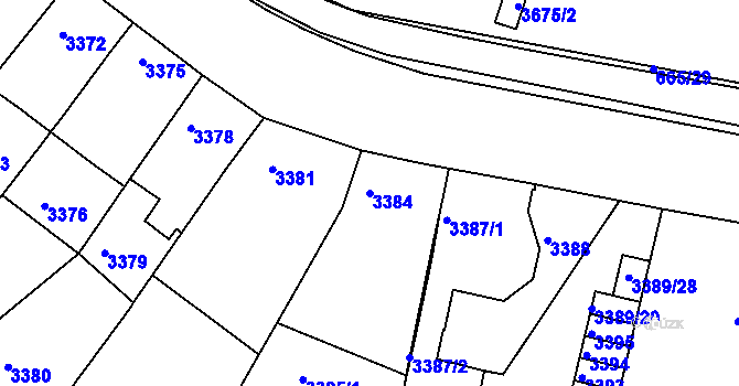 Parcela st. 3384 v KÚ Líšeň, Katastrální mapa