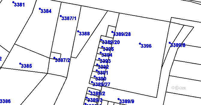 Parcela st. 3394 v KÚ Líšeň, Katastrální mapa