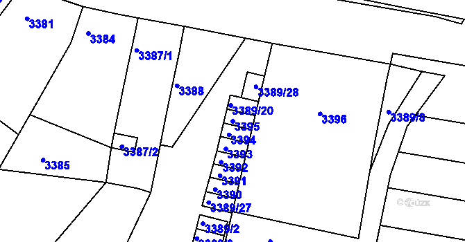 Parcela st. 3395 v KÚ Líšeň, Katastrální mapa