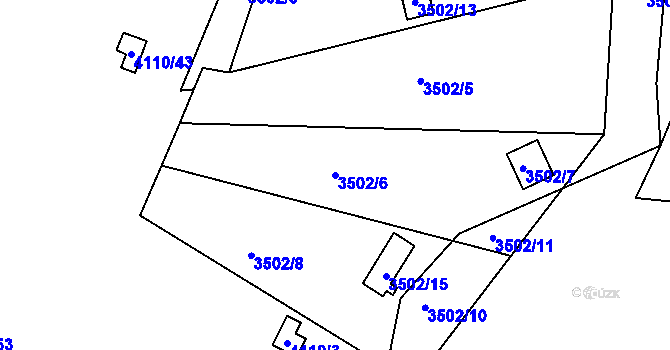Parcela st. 3502/6 v KÚ Líšeň, Katastrální mapa